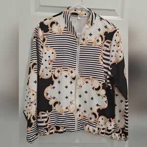 Stylish Black and White Patterned Jacket